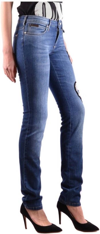 Philipp Plein Donkerblauwe Skinny Jeans met Uniek Patroon Blauw Dames