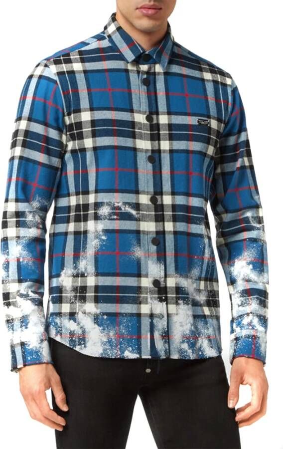 Philipp Plein Upgrade je casual garderobe met deze stijlvolle shirt Blauw Heren