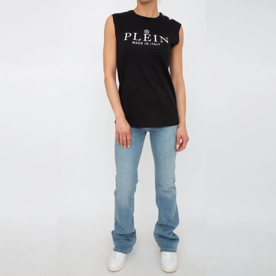 Philipp Plein Casual Katoenen T-shirt voor vrouwen Zwart Dames