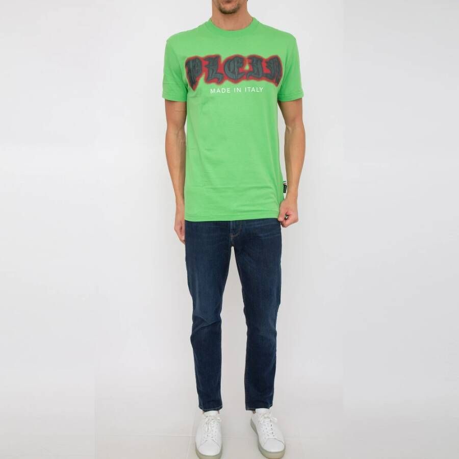 Philipp Plein Stijlvol Katoenen T-Shirt voor Heren Groen Heren