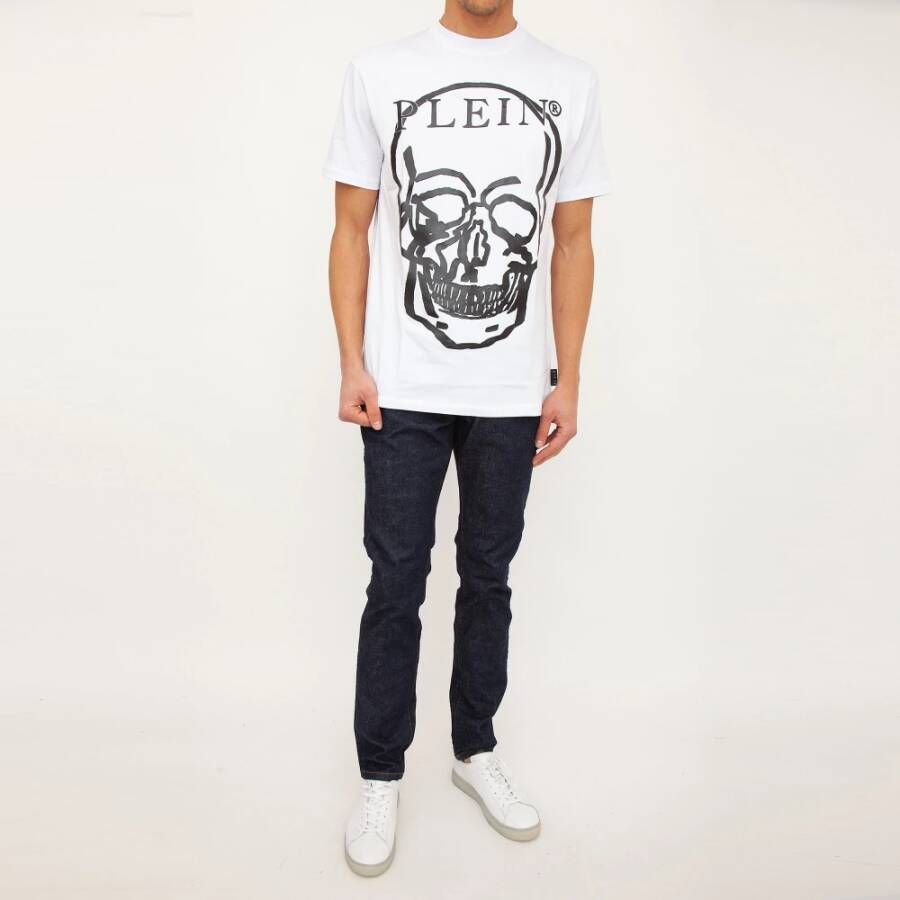 Philipp Plein Bianco Katoenen T-shirts voor Heren Wit Heren