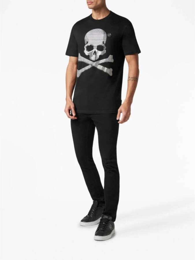 Philipp Plein Zwart Skull&Bones Ronde Hals T-Shirt Black Heren