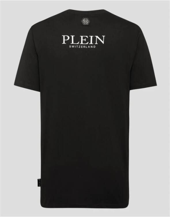 Philipp Plein Zwart T-shirt met kristallen schedelprint Black Heren