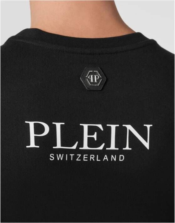 Philipp Plein Zwart T-shirt met kristallen schedelprint Black Heren