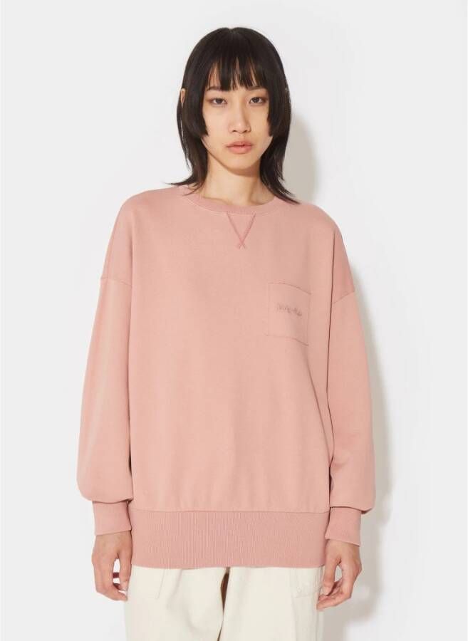 Philippe Model Brigitte Crew Sweatshirt Italiaans Vakmanschap Oversized Fit Roze Dames