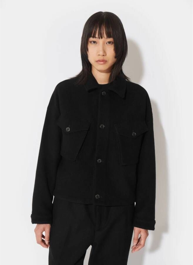 Philippe Model Giselle Militaire Stijl Wollen Jas Zwart Dames