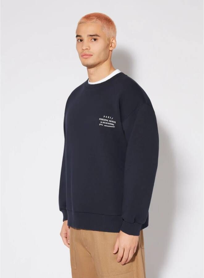 Philippe Model Frans Street Style Crewneck Sweatshirt Blauw Heren