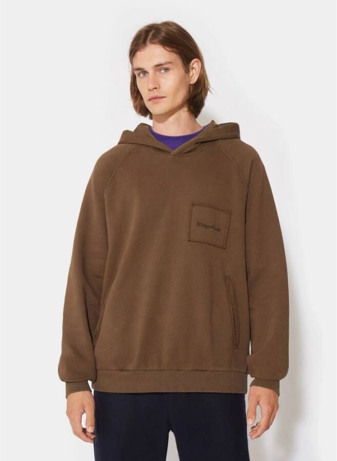 Philippe Model Hoodie in eigentijdse Franse stijl Bruin Heren