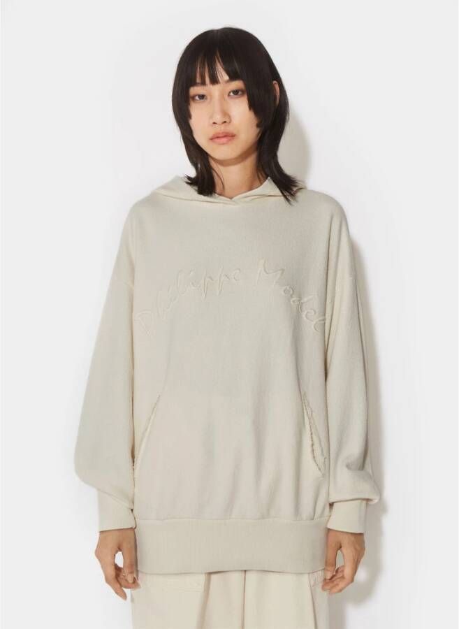 Philippe Model Hoodie met eigentijdse Franse stijl Beige Dames