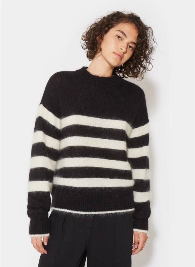 Philippe Model Rosalie Gestreepte Wolblend Pullover Zwart Dames