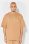 Philippe Model Logo Katoenen T-Shirt Beige Heren - Thumbnail 2
