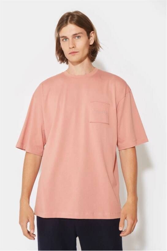 Philippe Model Minimalistisch Oversized T-Shirt Roze Heren