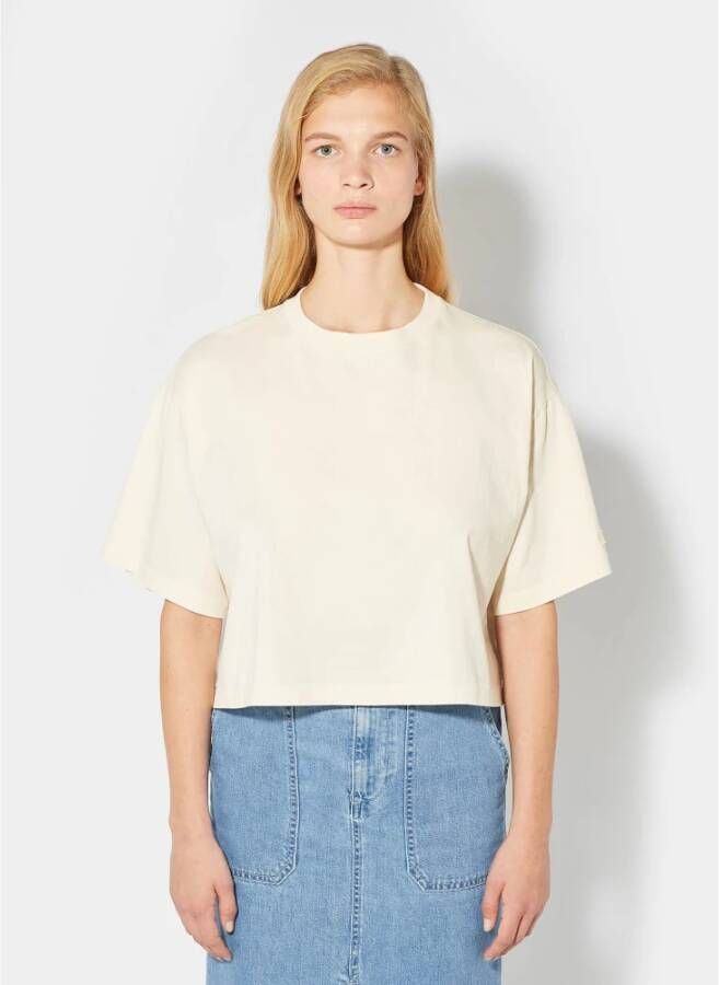 Philippe Model Marion Cropped Top MiniHeren Lijnen Eigentijdse Pasvorm Beige Dames
