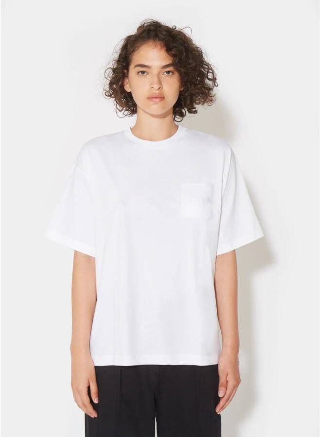 Philippe Model Franse Chic Oversized Katoenen T-shirt Wit Dames