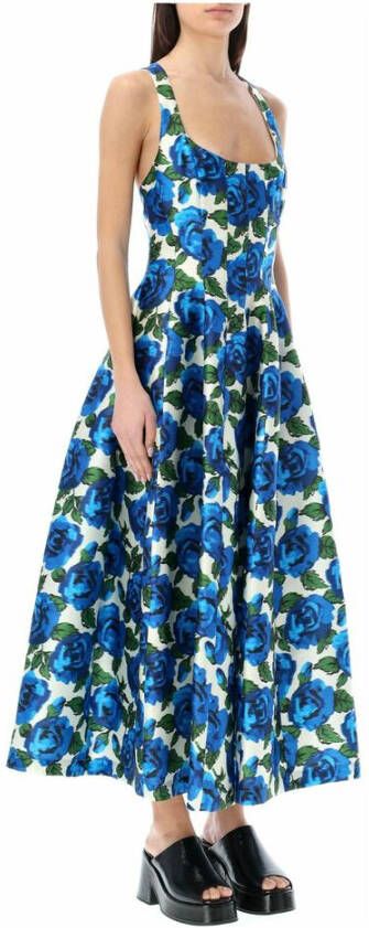 Philosophy di Lorenzo Serafini Blauwe bloemenprint uitlopende jurk Blauw Dames - Foto 4