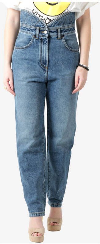 Philosophy di Lorenzo Serafini Hoge taille jeans met geborduurd logo Blauw Dames