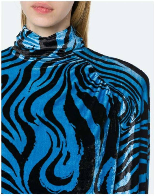Philosophy Di Lorenzo Serafini Jurk met abstracte print Blauw - Foto 6