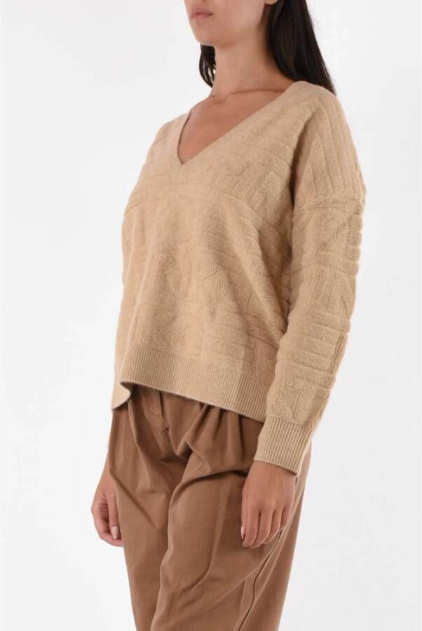 pinko 3D Spons Gebreide Trui Beige Dames