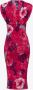 Pinko Accaldato Abito Retina Stampa Hibiscus Rood Dames - Thumbnail 8