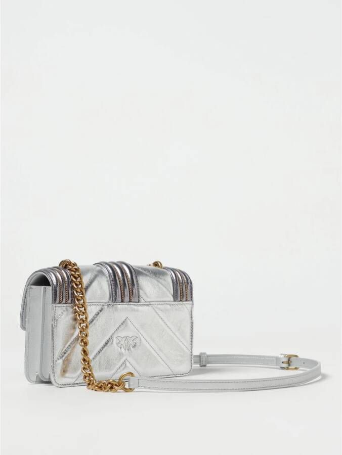pinko Mini Love CL Nappa Schoudertas Grijs Dames