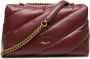 Pinko Maxi Oblique Gewatteerde Bordeaux Leren Tas Red Dames - Thumbnail 6