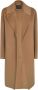 Pinko Kameel Wollen Jas met Shawl Kraag Beige Dames - Thumbnail 3