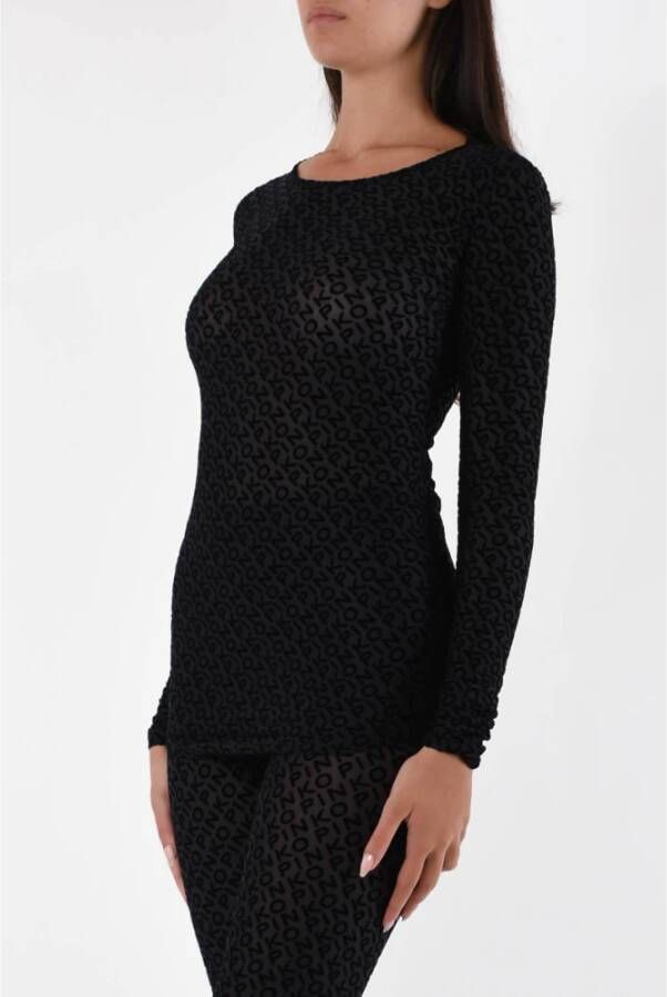 pinko Berlin Model Semi-Transparante Top Zwart Dames