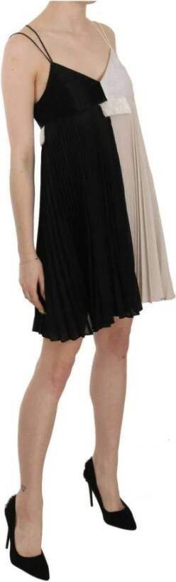 pinko Black and White Mini Sleeve less A-line Princess Dress Zwart Dames