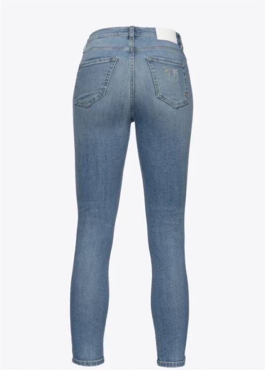 pinko Blauwe Elastische Skinny Denim Jeans Blauw Dames