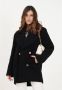 Pinko Dubbel Velours Wolmix Pea Coat Black Dames - Thumbnail 2