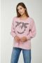 Pinko Roze Katoenen Sweatshirt met Ronde Hals en Logo Pink Dames - Thumbnail 2
