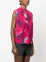 Pinko Buffo Blusa Crepe DE Chine Stampa Hibiscus Roze Dames - Thumbnail 5