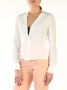 Pinko Elegante Gekruiste V-hals Lange Mouw Blouse White Dames - Thumbnail 4