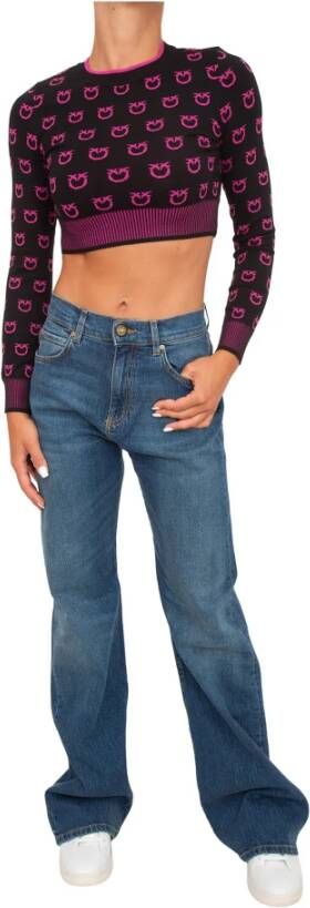 Pinko Vintage Dirty Flare-Fit Denim Jeans Blue Dames