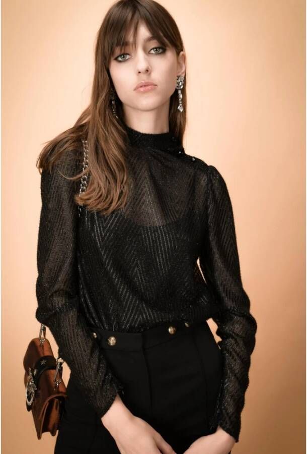 pinko Bruno Blouse Fil Coupe Black Dames