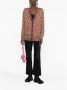 Pinko Bruine Gebreide Cardigan met Contrasterende Borduursels Bruin Dames - Thumbnail 9