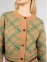 Pinko Losse Geruite Cardigan Groen Dames - Thumbnail 3