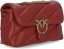 Pinko Maxi Oblique Gewatteerde Bordeaux Leren Tas Red Dames - Thumbnail 8