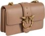 Pinko Beige Leren Schoudertas met Love Birds Logo Beige Dames - Thumbnail 2