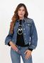 Pinko Denim jas met gouden knoopsluiting en franje kraag Blauw Dames - Thumbnail 2