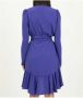 Pinko Blauwe V-hals Feestjurk met Love Birds Gesp Blue Dames - Thumbnail 8