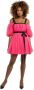 Pinko Gelaagde tule jurk met ballonmouwen Pink Dames - Thumbnail 2