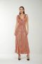 Pinko Mouwloze Maxi Jurk met Pailletten Orange Dames - Thumbnail 2