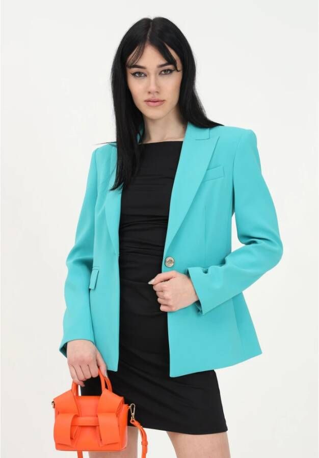 pinko Elegante Groene Stretch Crêpe Jas Groen Dames