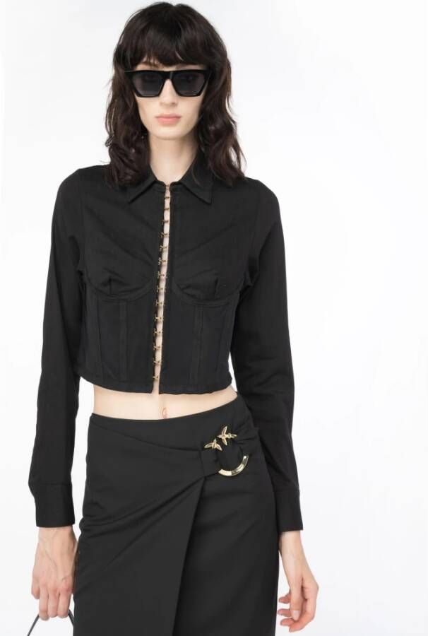 pinko Fancy Poli-Viscose Rok Black Dames