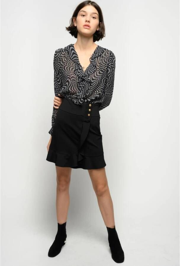 pinko Georgette Polka Dot Blouse Black Dames