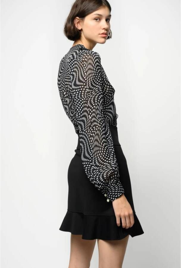 pinko Georgette Polka Dot Blouse Black Dames