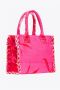 Pinko Vierkante canvas shopper strandtas met zomerprint Roze Dames - Thumbnail 2