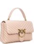 Pinko Gewatteerde Nappa Leren Tas met Chevron Patroon Pink Dames - Thumbnail 2