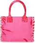 Pinko Vierkante canvas shopper strandtas met zomerprint Roze Dames - Thumbnail 9